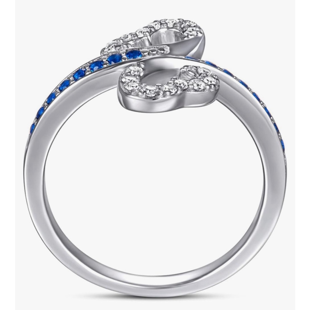 NEW HEART HALO‎ RING, WHITE GOLD PLATED 925 SILVER, LOVE RING, CUTE RING, SIZE 6 - Picture 12 of 12